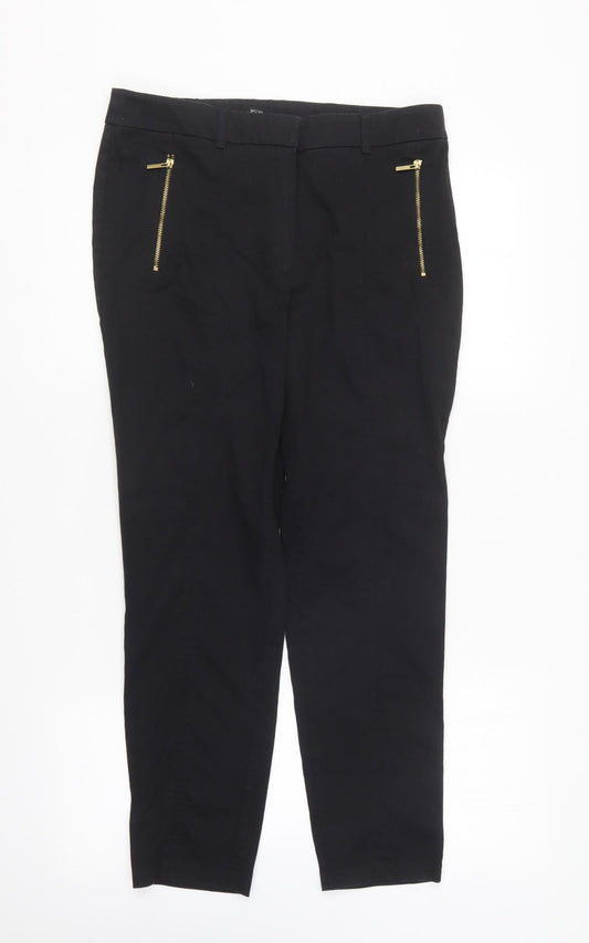 F&F Womens Black Cotton Skinny Jeans Size 10 L26 in Regular