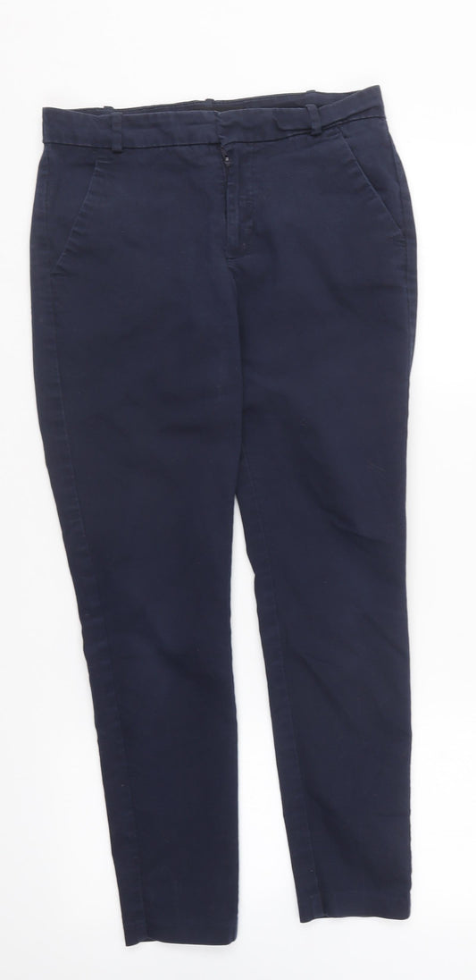 Mango Womens Blue Cotton Straight Jeans Size 6 L25 in Regular