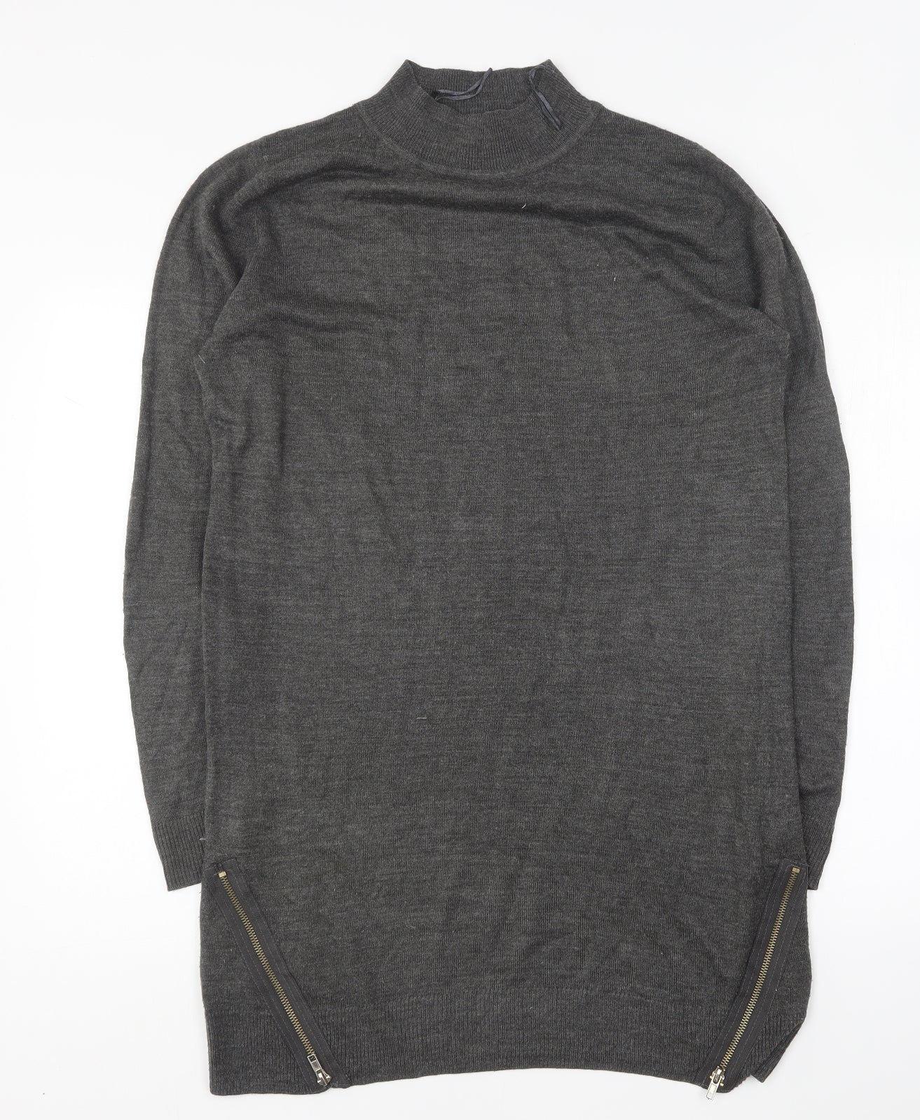 Heart & Soul Womens Grey Crew Neck Acrylic Pullover Jumper Size 12