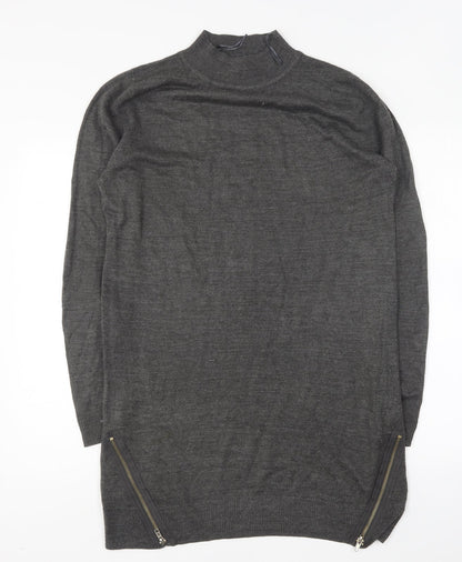 Heart & Soul Womens Grey Crew Neck Acrylic Pullover Jumper Size 12