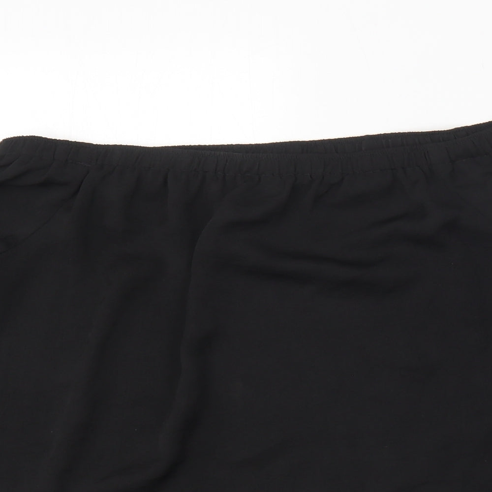 George Womens Black Polyester Basic Blouse Size 10 Off the Shoulder