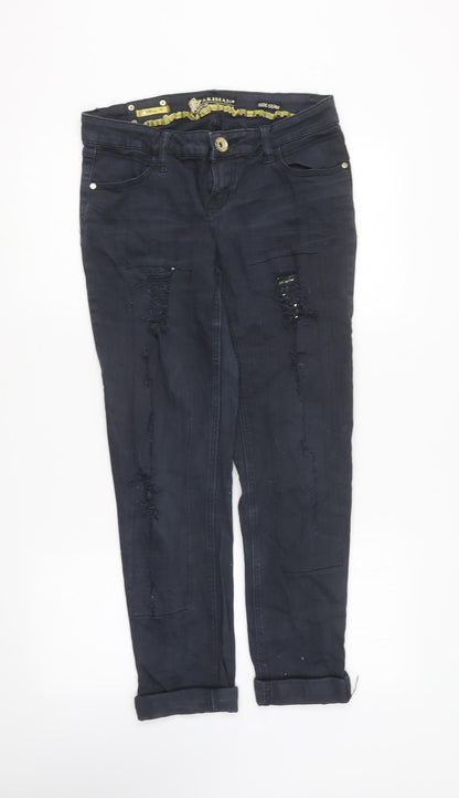 Parisian Womens Blue Cotton Skinny Jeans Size 12 L25 in Regular