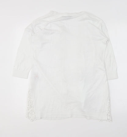 Womens UK Size 10 Dorothy Perkins White Cardigan Jumper