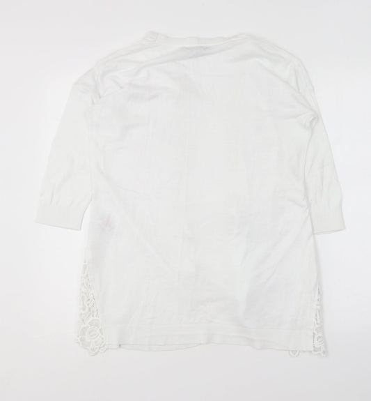 Womens UK Size 10 Dorothy Perkins White Cardigan Jumper