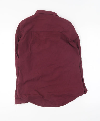 Womens UK Size 8 NEXT Purple Basic Button-Up