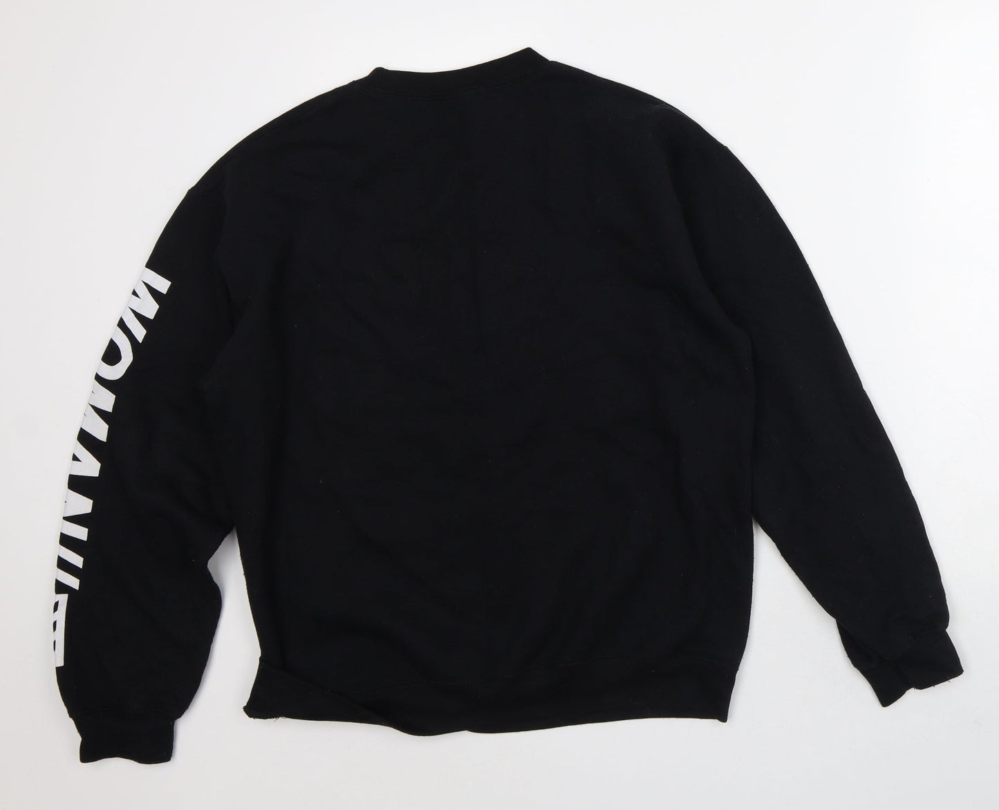 Womens UK Size M Boohoo Black Pullover Sweatshirt