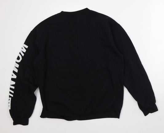 Womens UK Size M Boohoo Black Pullover Sweatshirt