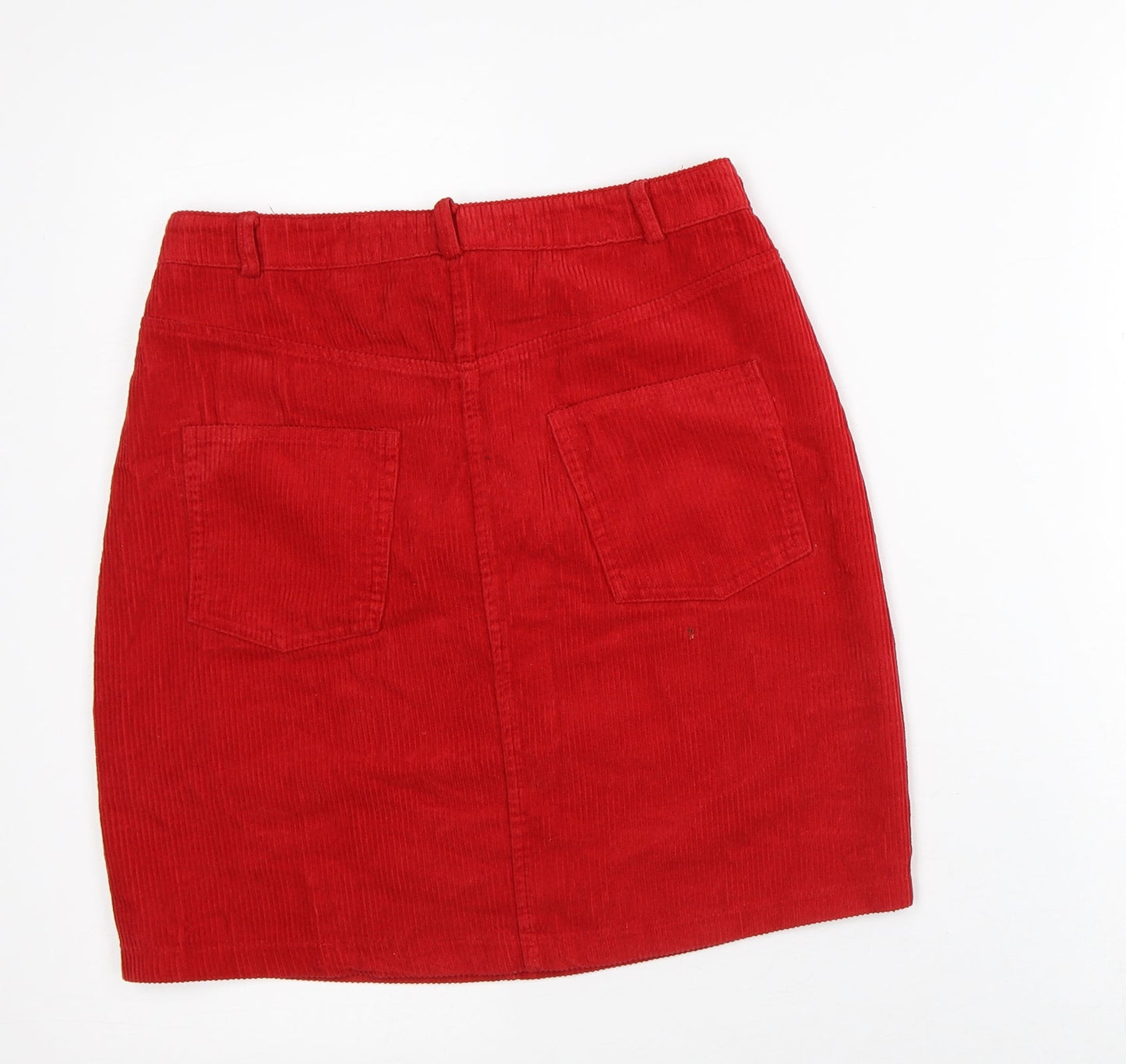 New Look Womens Red Cotton Straight & Pencil Skirt Size 6