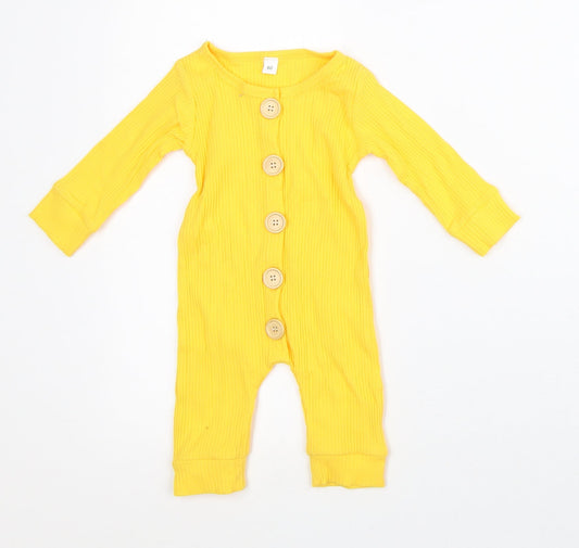 Preworn Yellow Polyester Romper One-Piece Size 3-6 Months