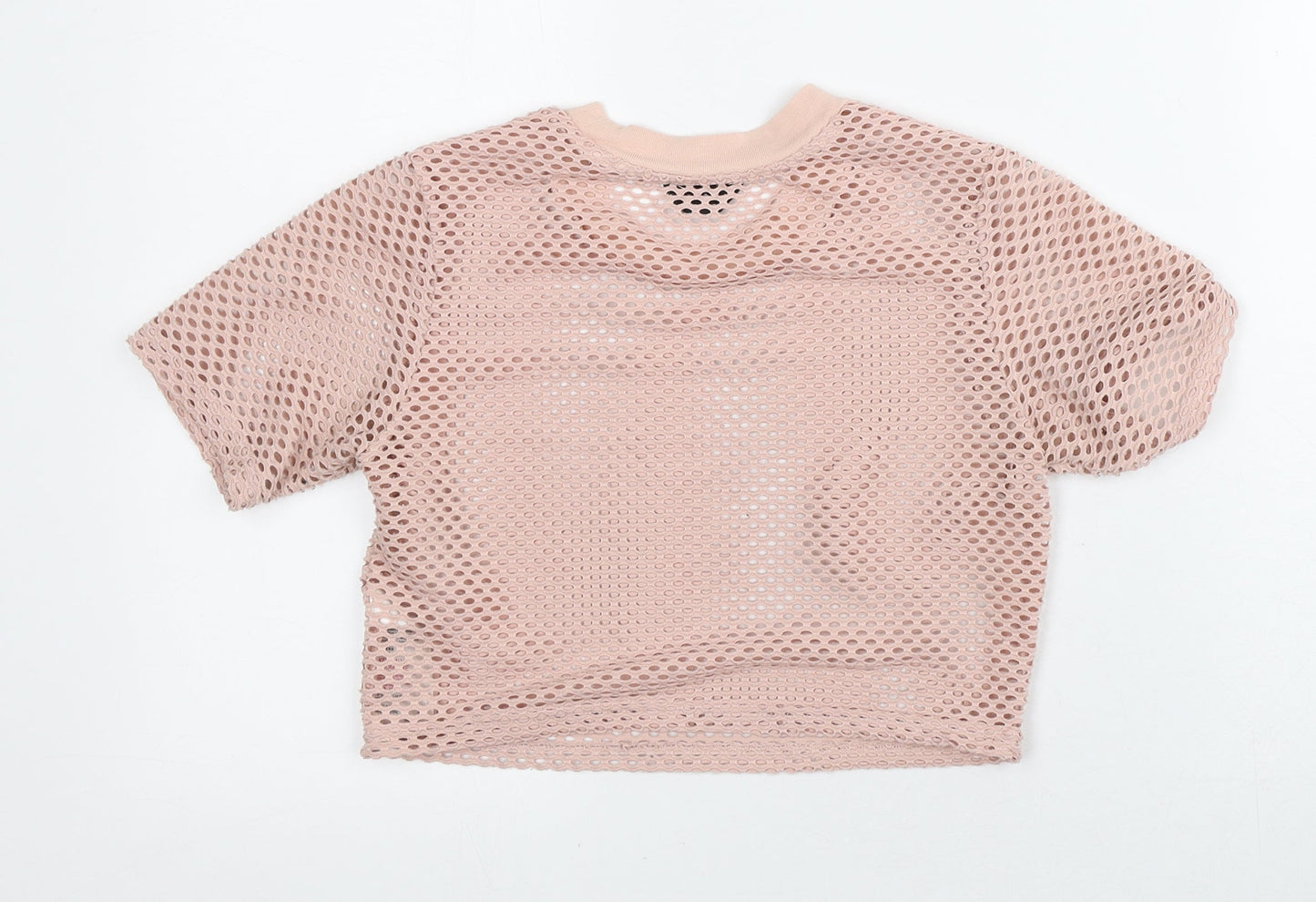 Womens UK Size 8 Topshop Pink Cropped T-Shirt