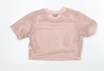 Womens UK Size 8 Topshop Pink Cropped T-Shirt
