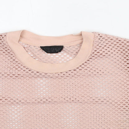 Womens UK Size 8 Topshop Pink Cropped T-Shirt