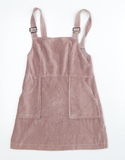 Topshop Womens Pink Cotton A-Line Size 6 Square Neck