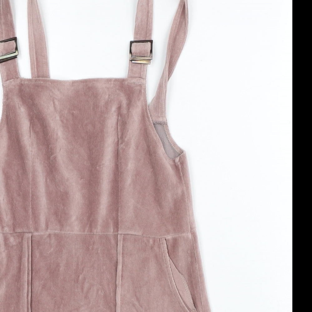 Topshop Womens Pink Cotton A-Line Size 6 Square Neck