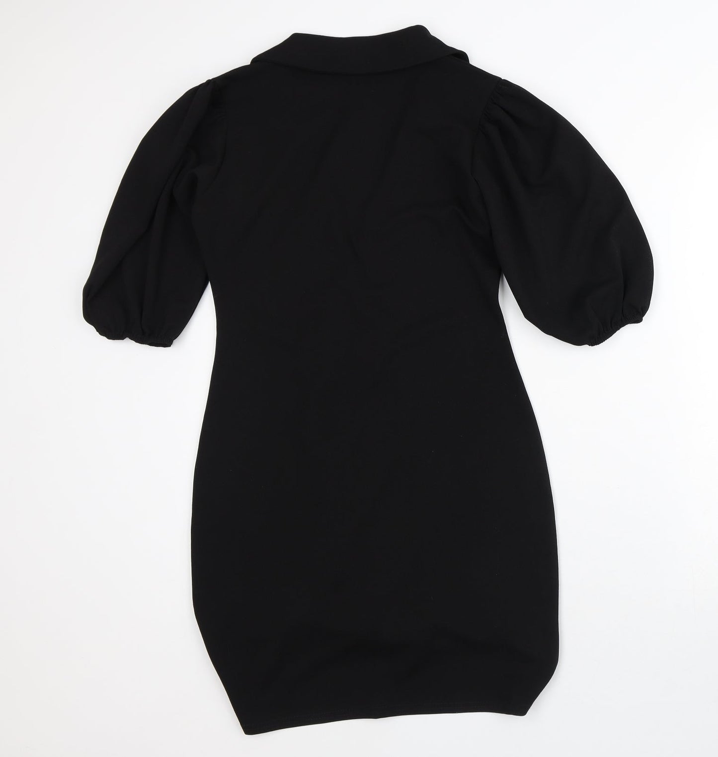 I SAW IT FIRST Womens Black Polyester Jacket Dress Size 10 V-Neck