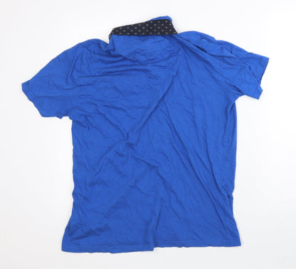 Womens UK Size L Easy Blue Basic Polo