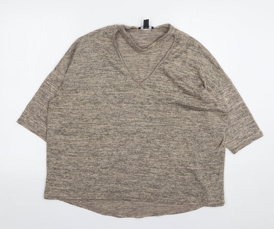 Womens UK Size L New Look Beige Pullover Jumper