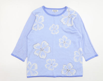 Womens UK Size M Fay Louise Blue Pullover Jumper