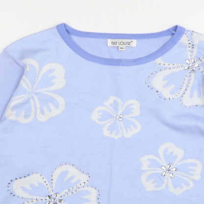 Womens UK Size M Fay Louise Blue Pullover Jumper
