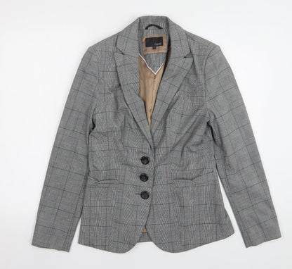 NEXT Womens Grey Houndstooth Polyester Jacket Suit Jacket Size 8