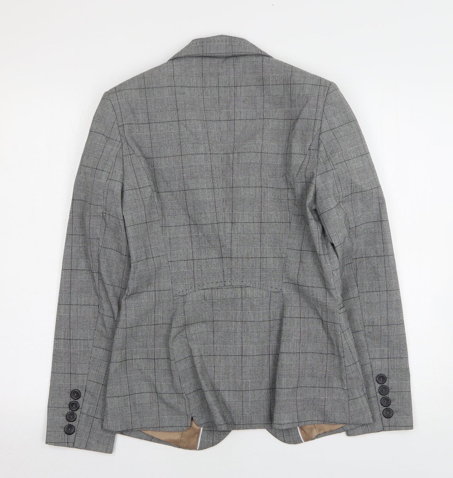 NEXT Womens Grey Houndstooth Polyester Jacket Suit Jacket Size 8