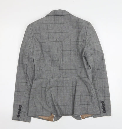 NEXT Womens Grey Houndstooth Polyester Jacket Suit Jacket Size 8