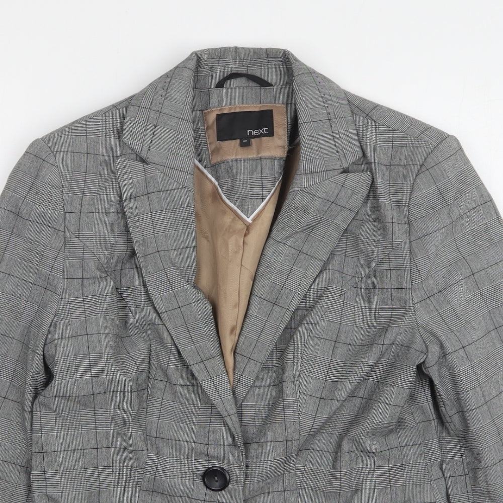 NEXT Womens Grey Houndstooth Polyester Jacket Suit Jacket Size 8