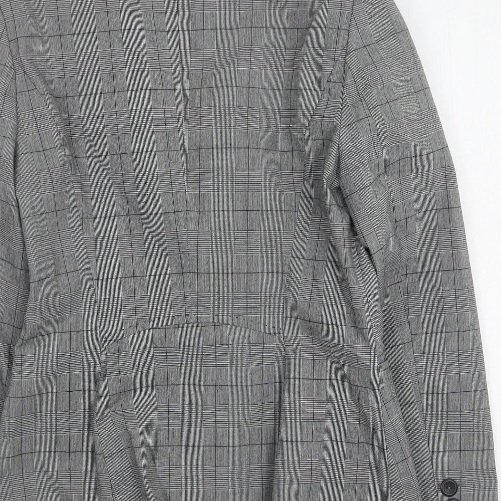NEXT Womens Grey Houndstooth Polyester Jacket Suit Jacket Size 8