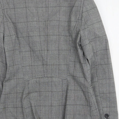 NEXT Womens Grey Houndstooth Polyester Jacket Suit Jacket Size 8