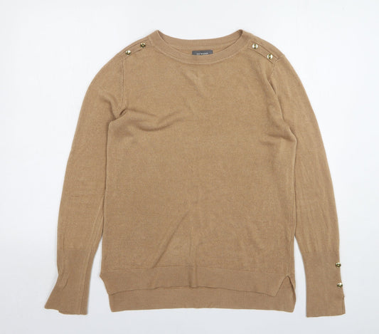 Primark Womens Beige Round Neck Acrylic Pullover Jumper Size 10