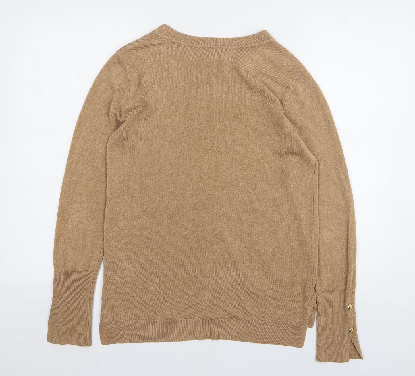 Primark Womens Beige Round Neck Acrylic Pullover Jumper Size 10