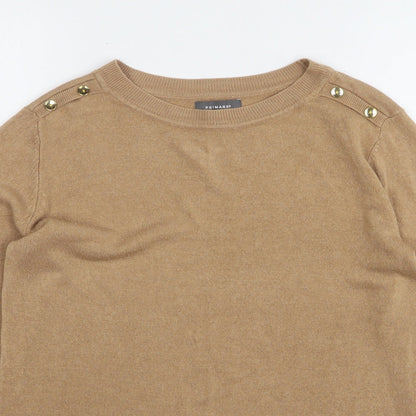Primark Womens Beige Round Neck Acrylic Pullover Jumper Size 10