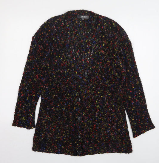 Limited Collection Womens Multicoloured V-Neck Polka Dot Acrylic Cardigan Jumper Size M