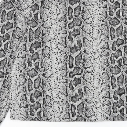 F&F Womens Grey Round Neck Animal Print Polyester Pullover Jumper Size 6
