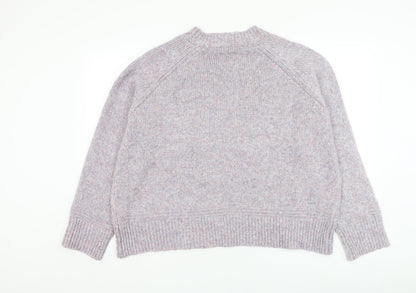 Oasis Womens Purple Round Neck Acrylic Pullover Jumper Size XL