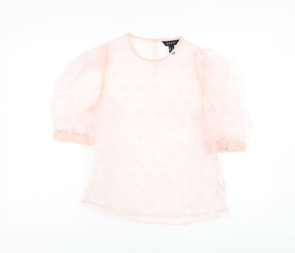 Womens UK Size 8 New Look Pink Basic Blouse