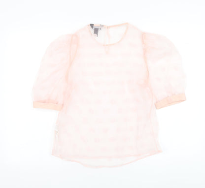 Womens UK Size 8 New Look Pink Basic Blouse