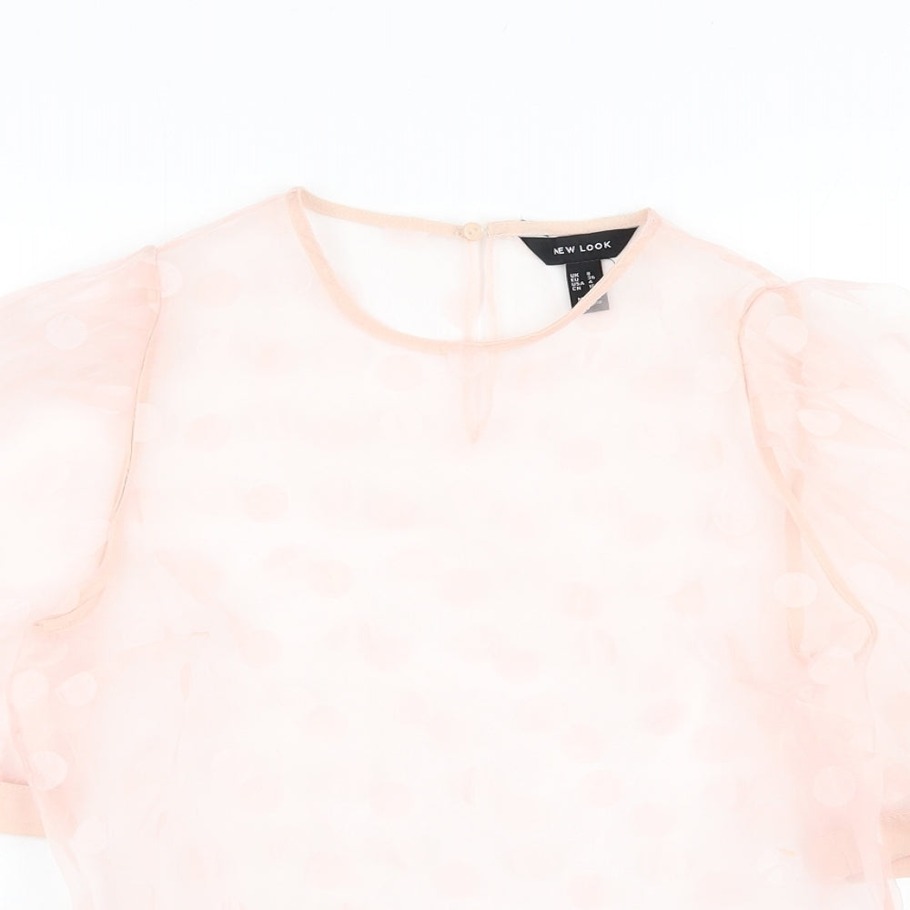 Womens UK Size 8 New Look Pink Basic Blouse