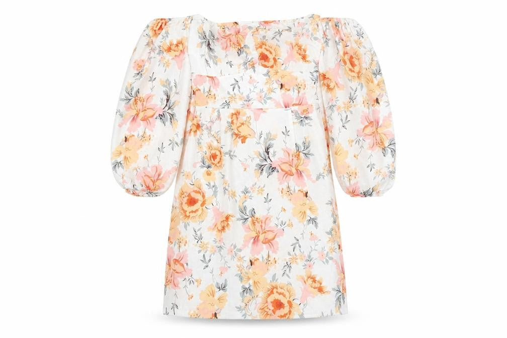 PARISIAN SIGNATURE Womens White Floral Polyester Pencil Dress Size 6 Square Neck Pullover