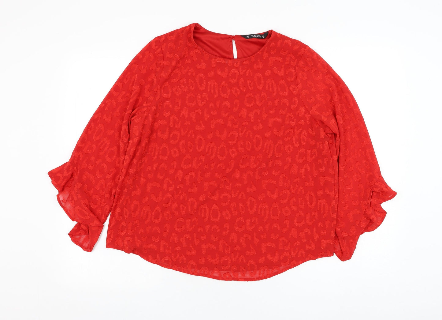 Womens UK Size M Dunnes Stores Red Basic Blouse