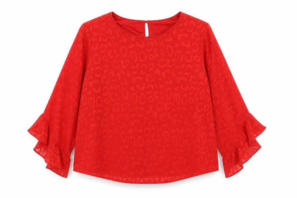 Womens UK Size M Dunnes Stores Red Basic Blouse
