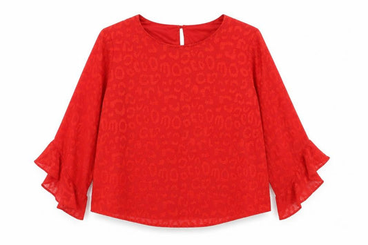 Womens UK Size M Dunnes Stores Red Basic Blouse