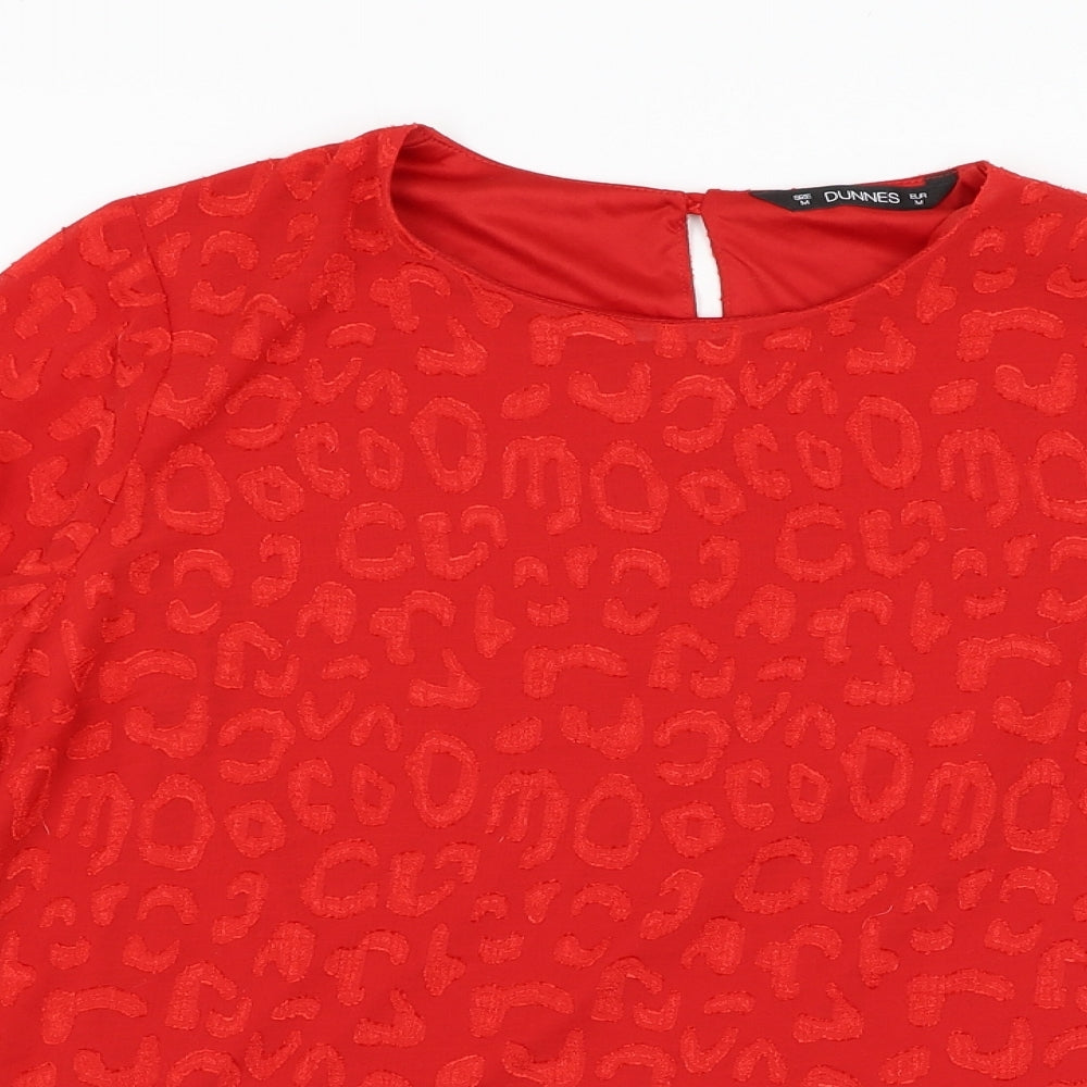 Womens UK Size M Dunnes Stores Red Basic Blouse