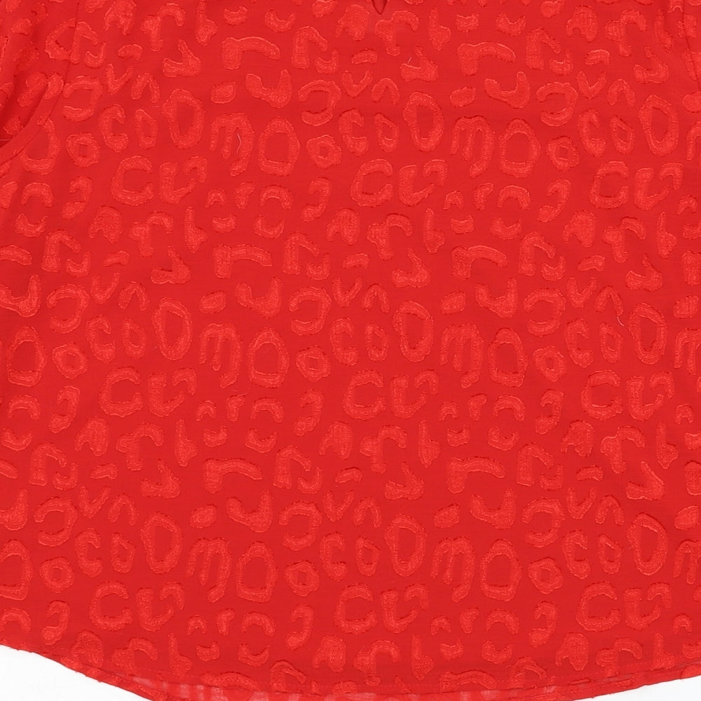 Womens UK Size M Dunnes Stores Red Basic Blouse