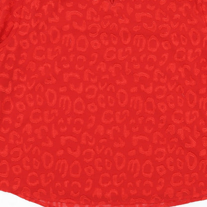 Womens UK Size M Dunnes Stores Red Basic Blouse