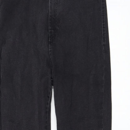 Bershka Womens Black Cotton Skinny Jeans Size 14 L27 in Regular Zip