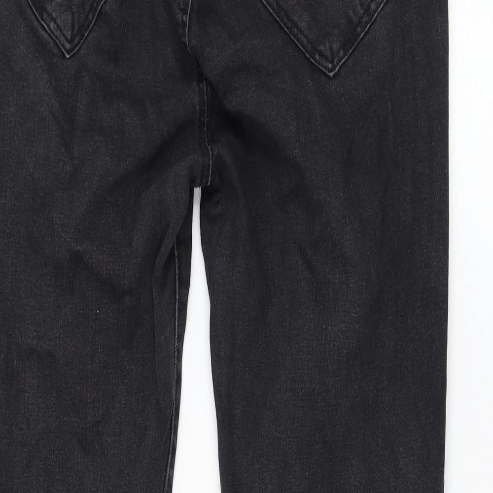 Bershka Womens Black Cotton Skinny Jeans Size 14 L27 in Regular Zip