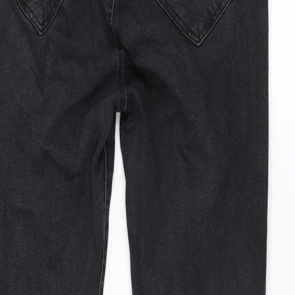 Bershka Womens Black Cotton Skinny Jeans Size 14 L27 in Regular Zip