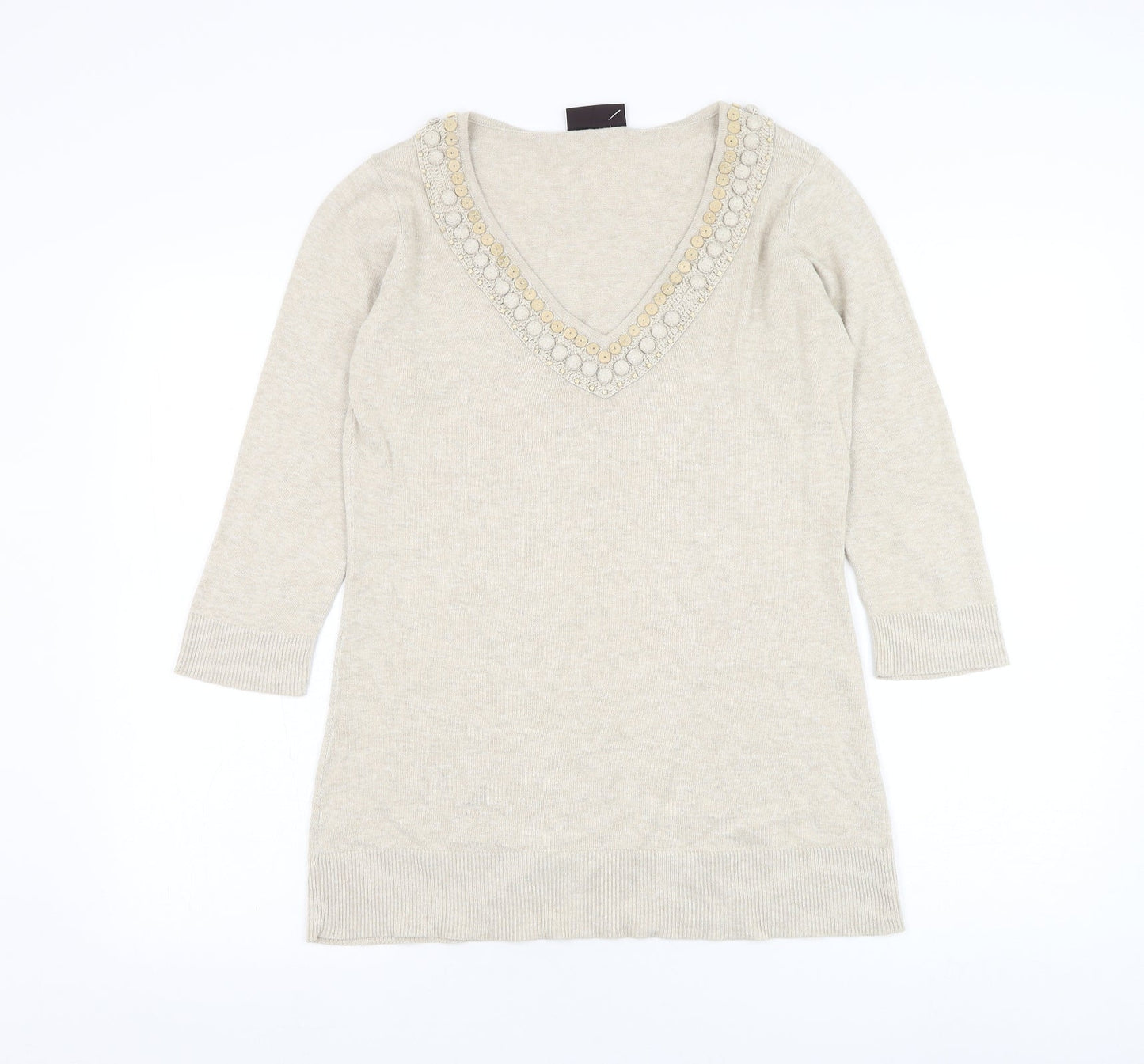 Womens UK Size 12 Principles Beige Pullover Jumper