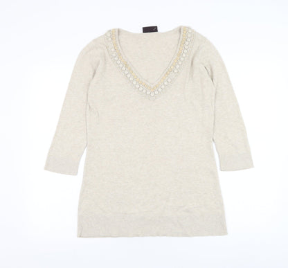 Womens UK Size 12 Principles Beige Pullover Jumper